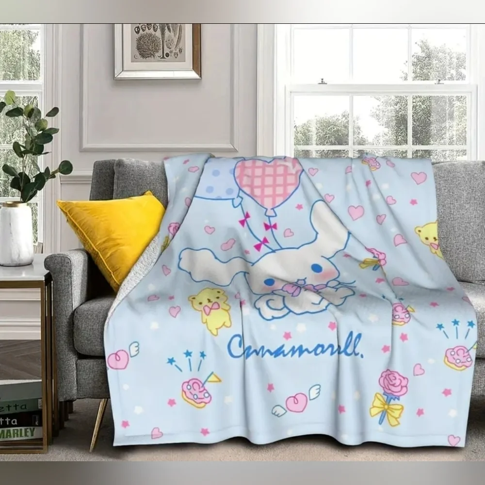 NEW! Sanrio Cute Cinnamoroll Blanket with Hearts and Balloons NWT!